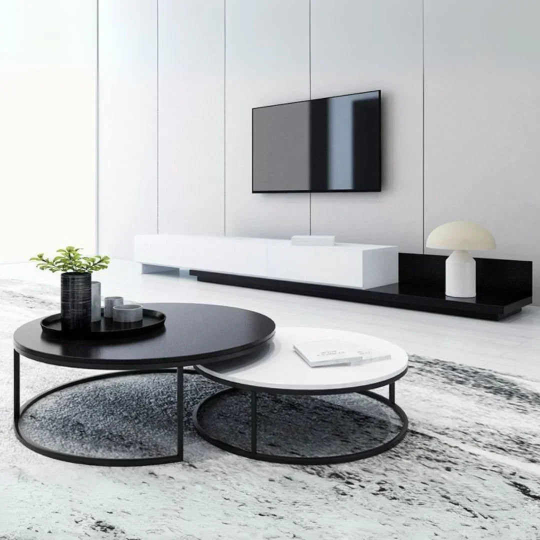 White & Black Living Room Set – 240 × 40 × 40 cm | SET16
