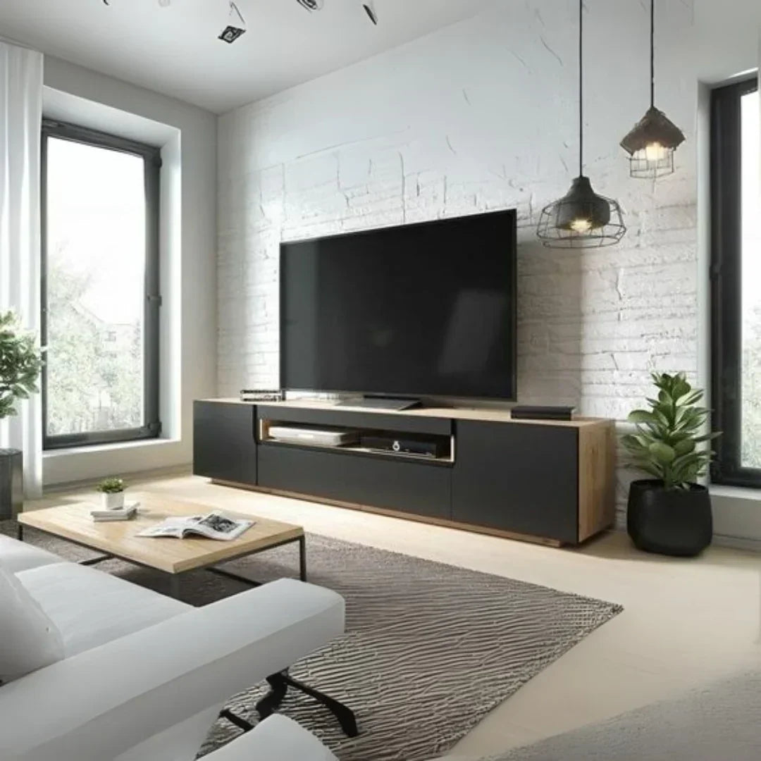 White & Black Living Room Set – 200 × 40 × 40 cm | SET24