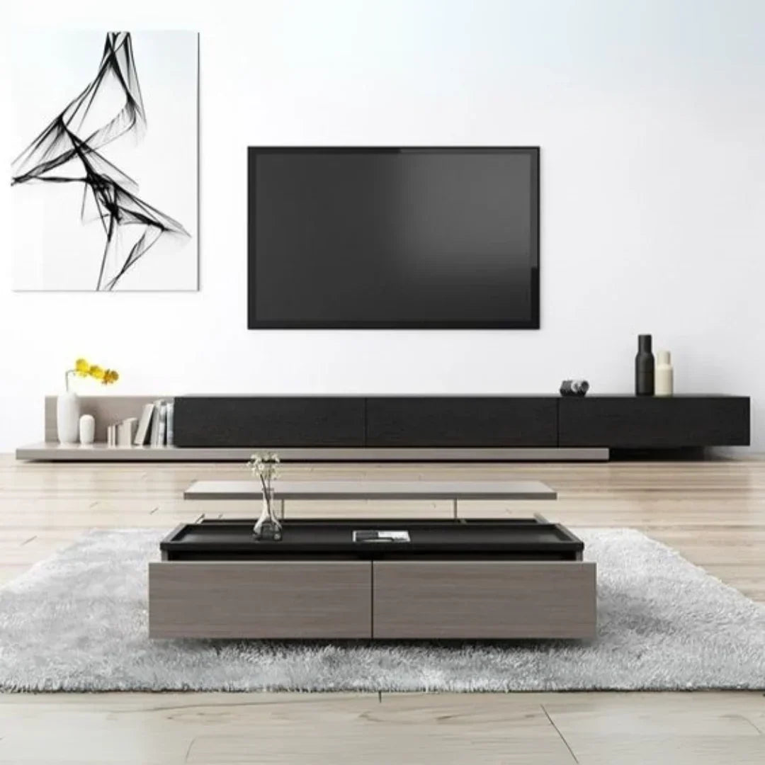 Black & Grey Living Room Set – 240 × 40 × 40 cm | SET 2