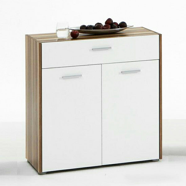 MDF Shoe Cabinet – White & Wood | SU30 | 80 × 40 × 100 cm