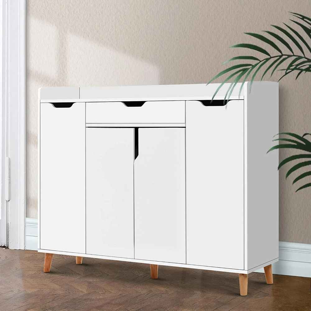 MDF Shoe Cabinet – White Color | SU35 | 120 × 40 × 110 cm