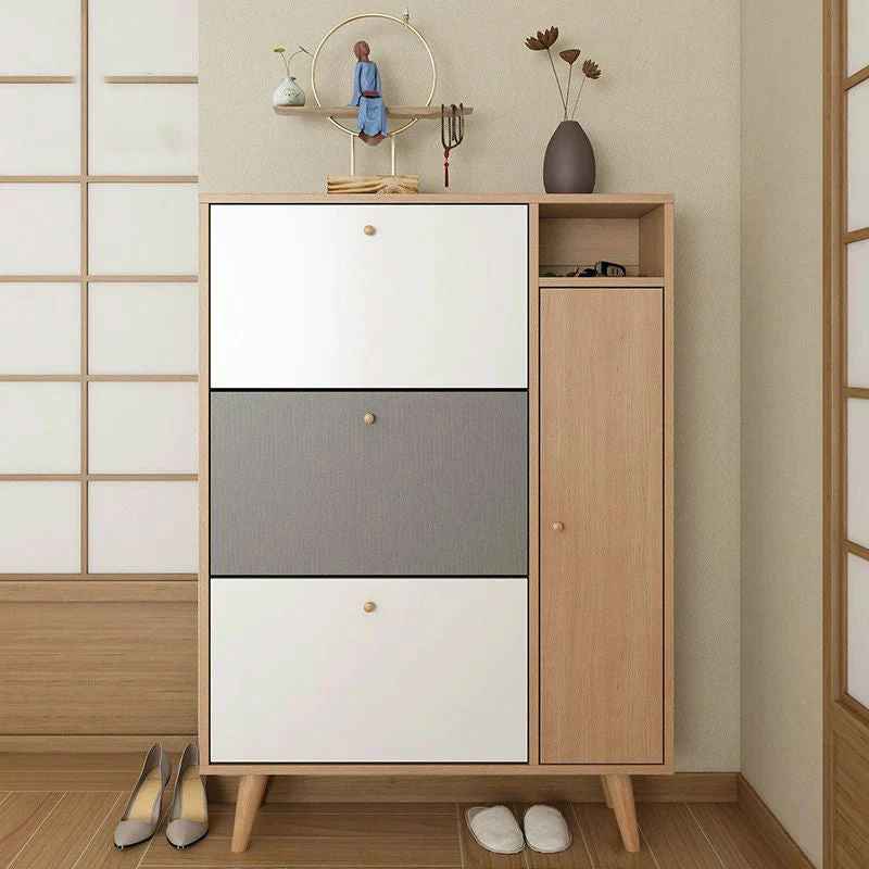 MDF Shoe Cabinet – Wood Color | SU50 | 90 × 40 × 120 cm