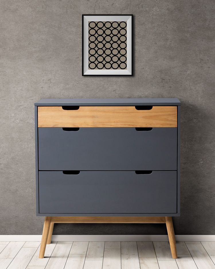 Shoe Cabinet SU8 – Grey & Wood – 80 × 40 × 80 cm