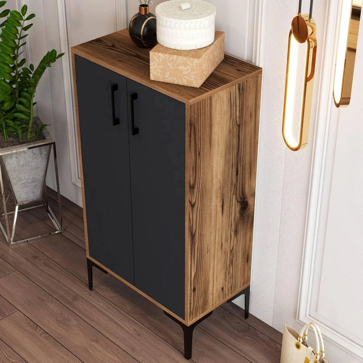 Elegant Shoe Cabinet with Wooden Legs 100 × 40 cm – SU89