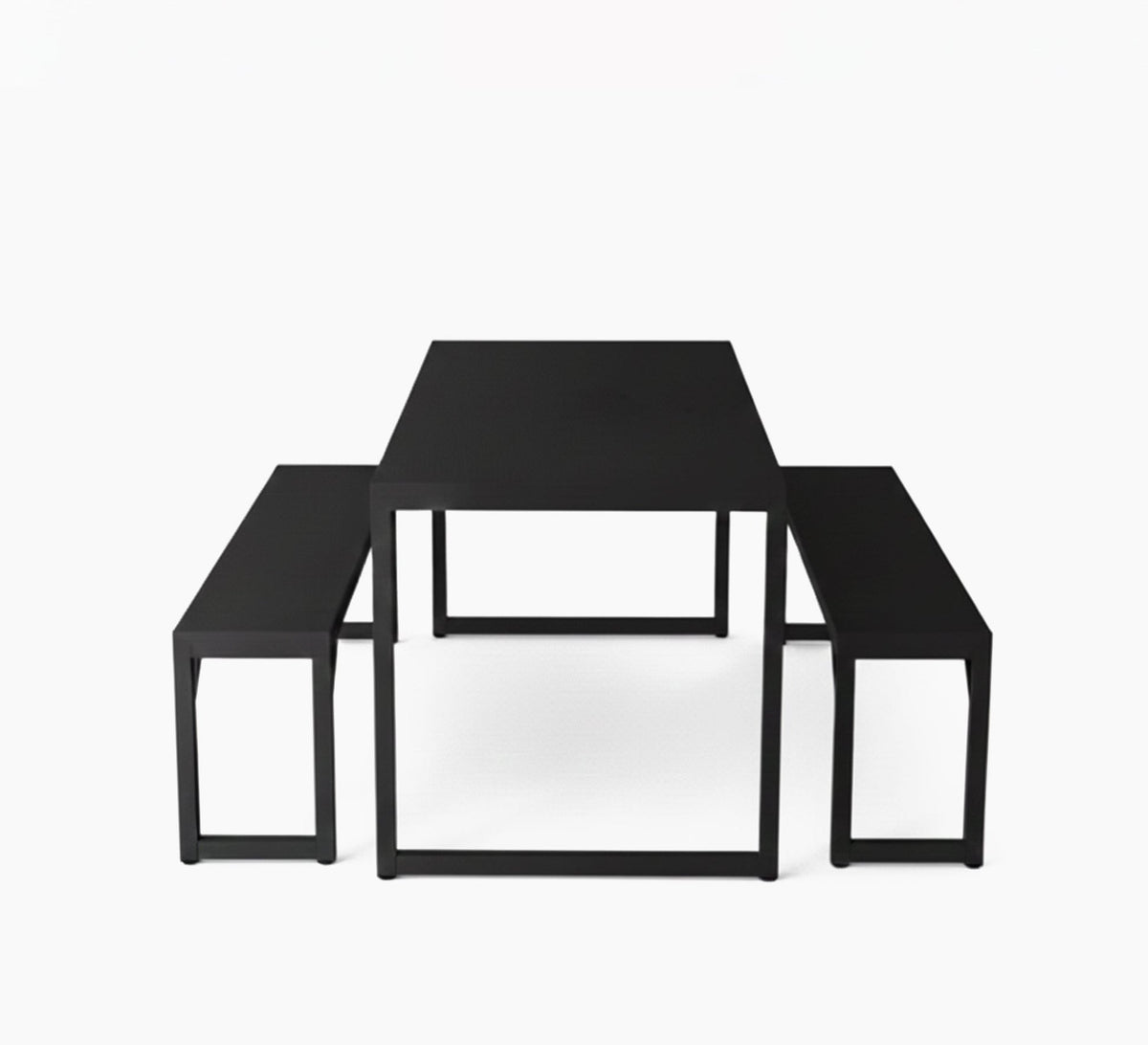 Modern Table Set SF102 Black 120×80 cm – Metal × MDF