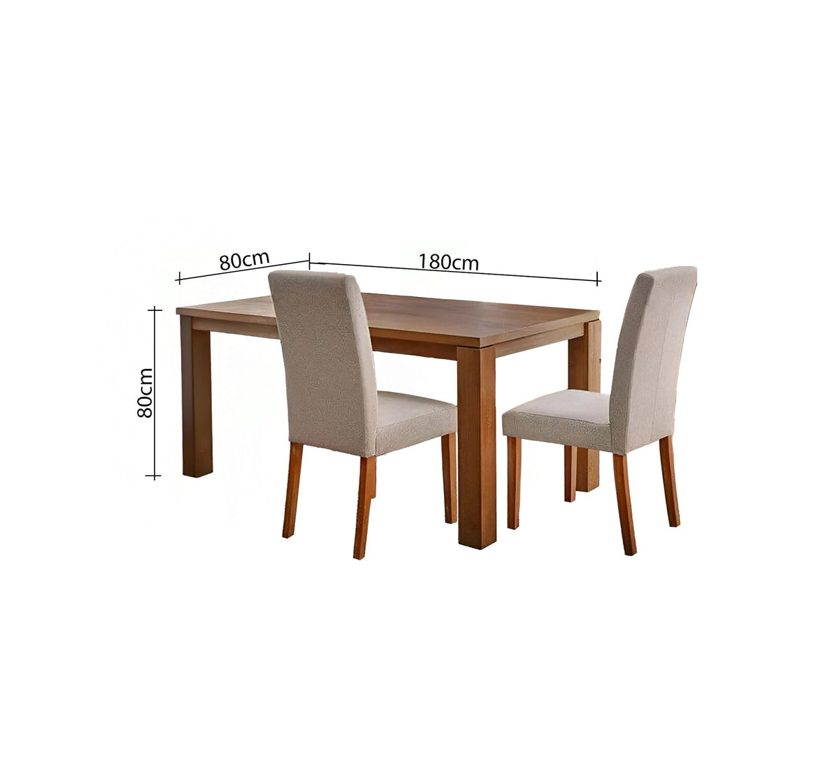 Modern Dining Room Set SF107 Beige × Brown 180×80 cm – Natural Counter Wood