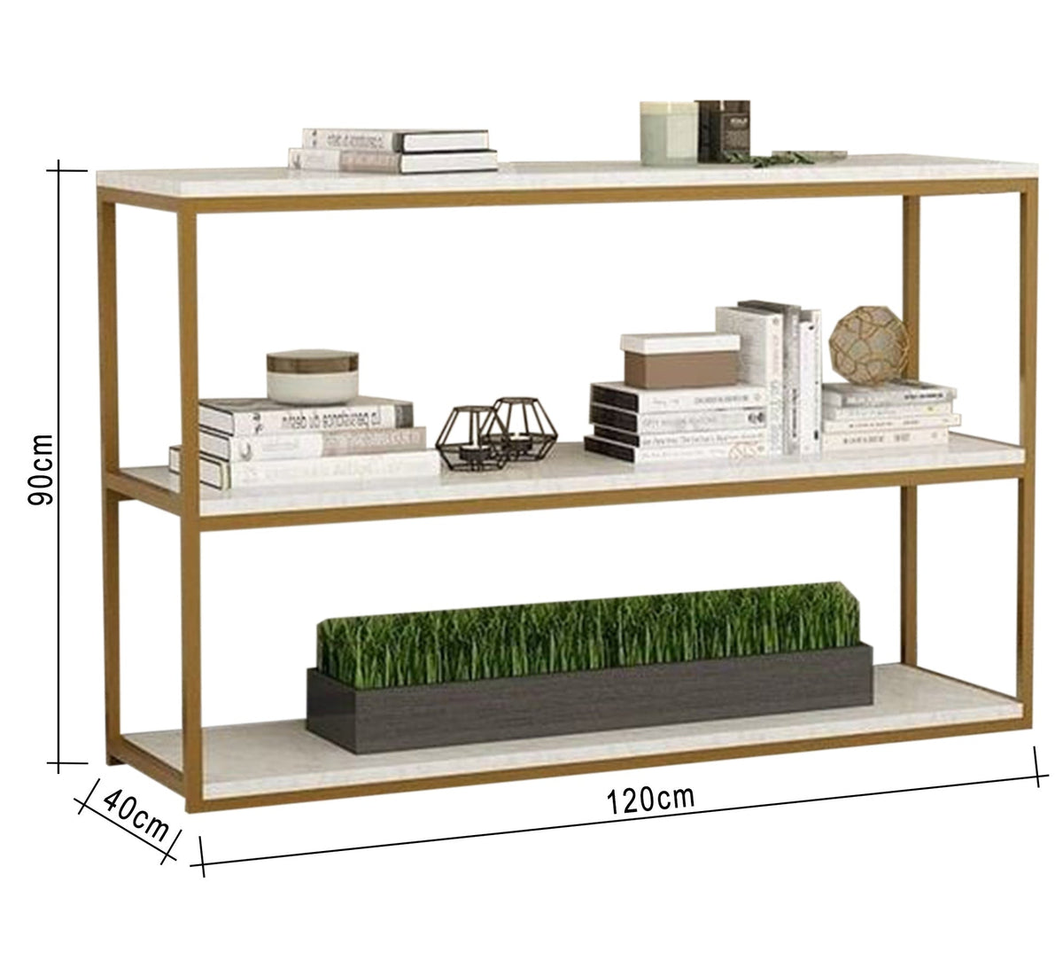 Modern Console KT105 Gold 120 × 40 × 90 cm – Steel × MDF
