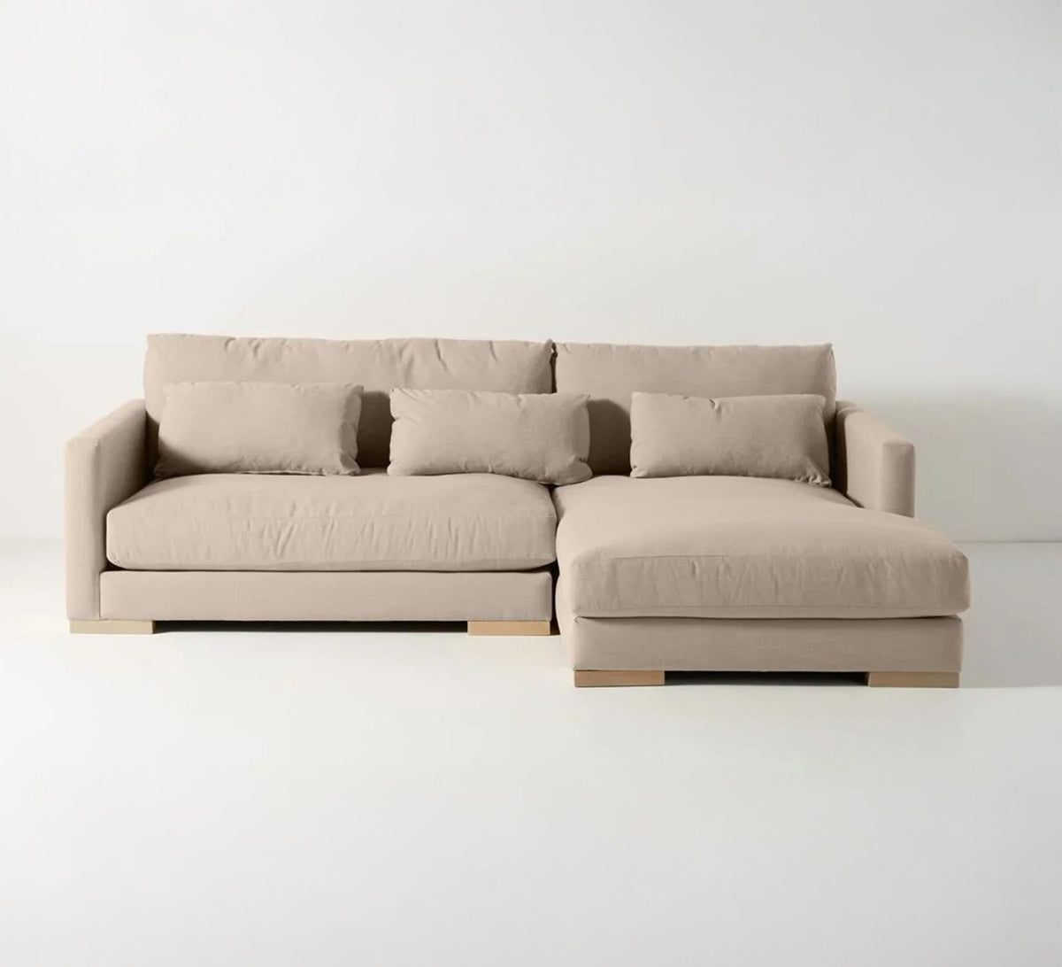 Beige L-Shaped Sectional Sofa RA111 220×150 cm – Rock Velvet