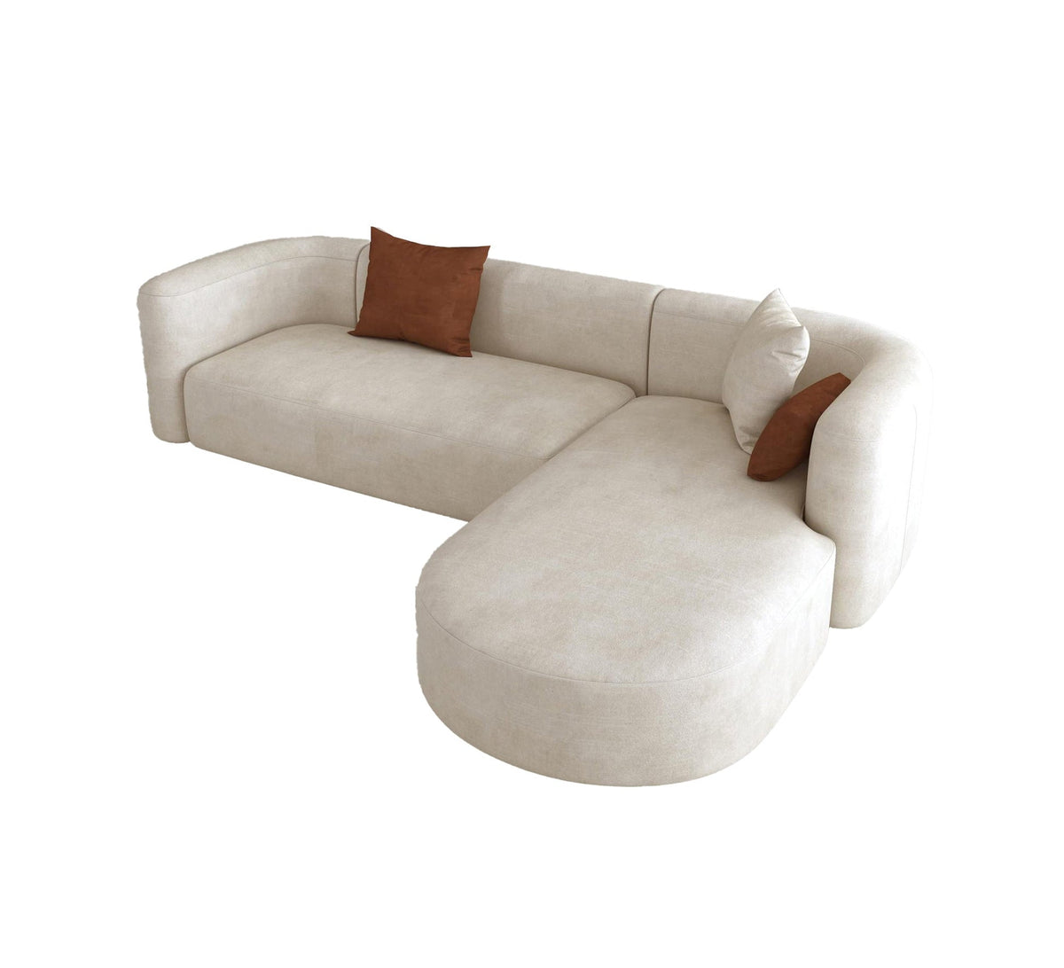 Modern Curved Sectional Sofa RA114 Multicolor 250×160×75 cm – Natural Beech Wood