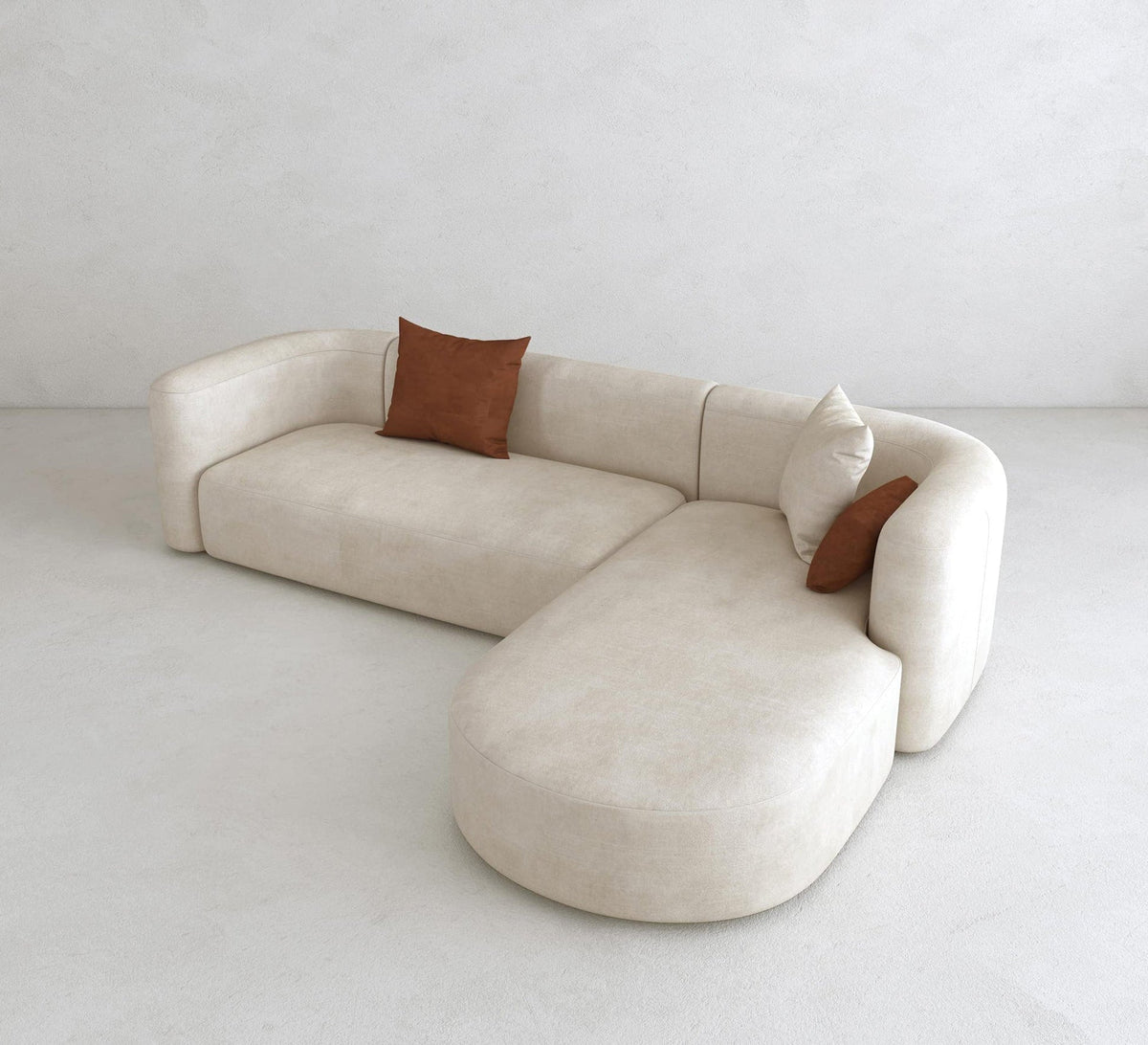 Modern Curved Sectional Sofa RA114 Multicolor 250×160×75 cm – Natural Beech Wood