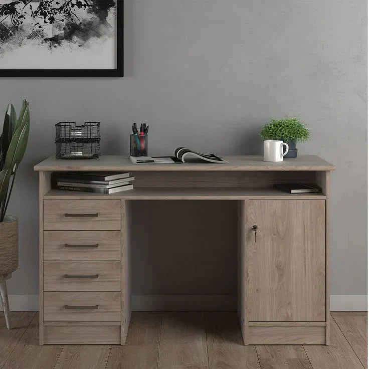 Classic Natural Wood Executive Desk – 120 × 50 × 75 cm | DE39