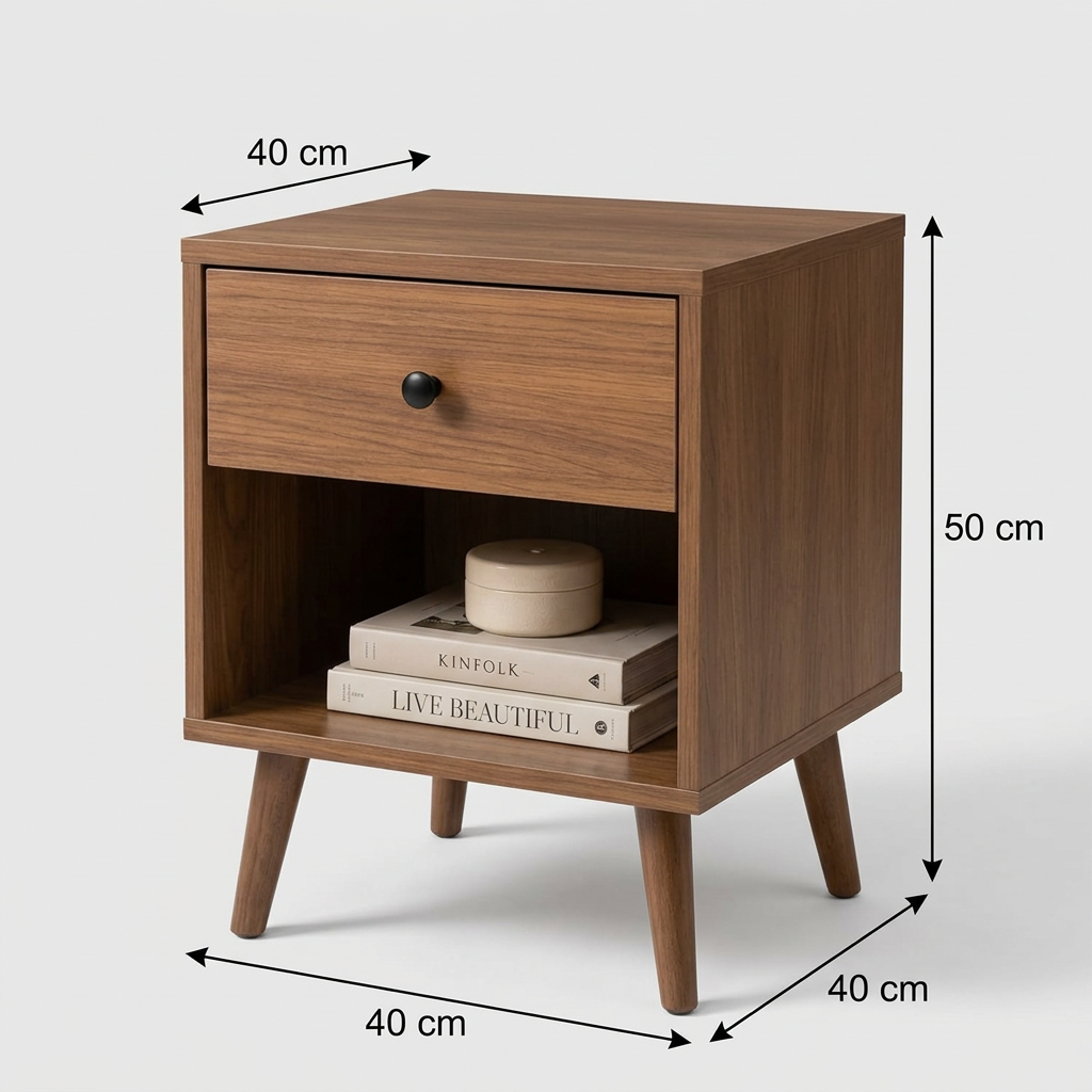 Nightstand co46 dimensions width 40 cm height 50 cm depth 40 cm