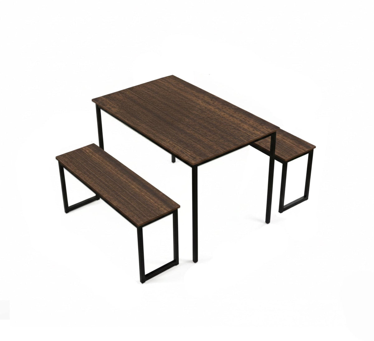 Modern Dining Table Set SF103 Black × Brown 120×80 cm – Metal × MDF