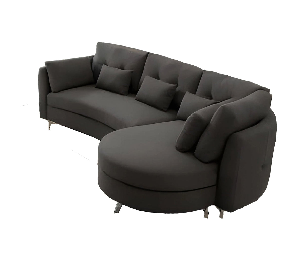 Luxury Curved Sectional Sofa RA109 Brown 250×150 cm – Natural Beech Wood
