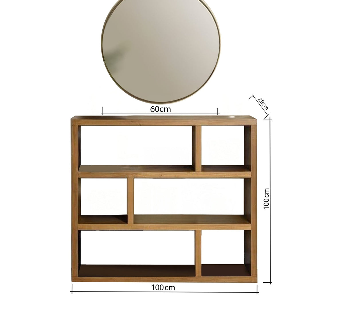 Modern Wooden Console KT112 Beige 100 × 29 × 100 cm – Natural Swedish Wood