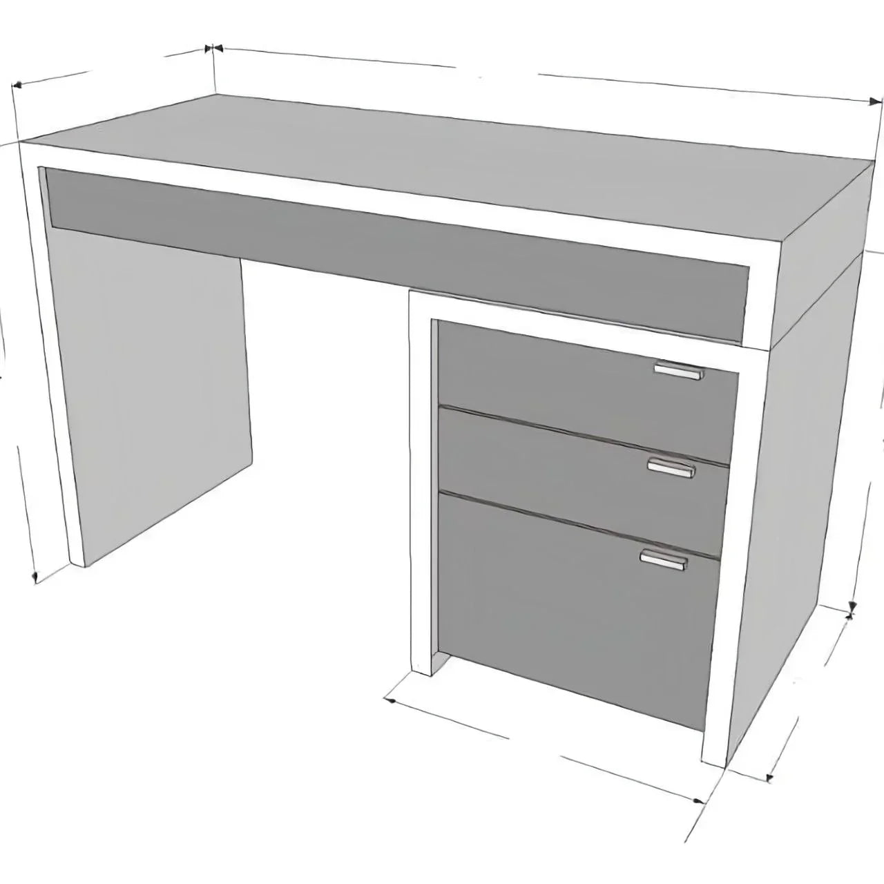 White & Brown Modern Desk – 120 × 40 × 75 cm | DE26