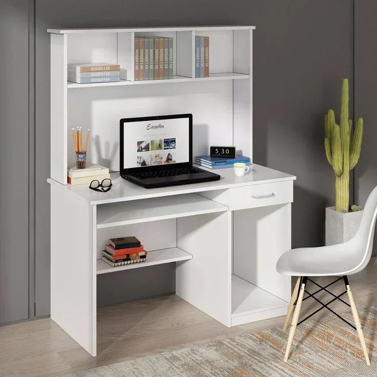 White Minimalist Executive Desk – 120 × 50 × 75 cm | DE34