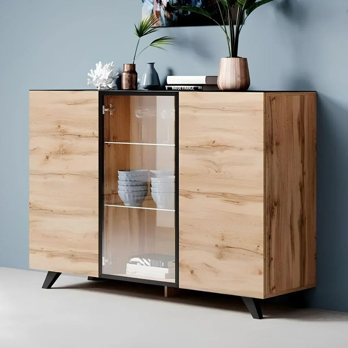 Buffet | Black & Wood | 150 × 40 × 100 cm | BT19