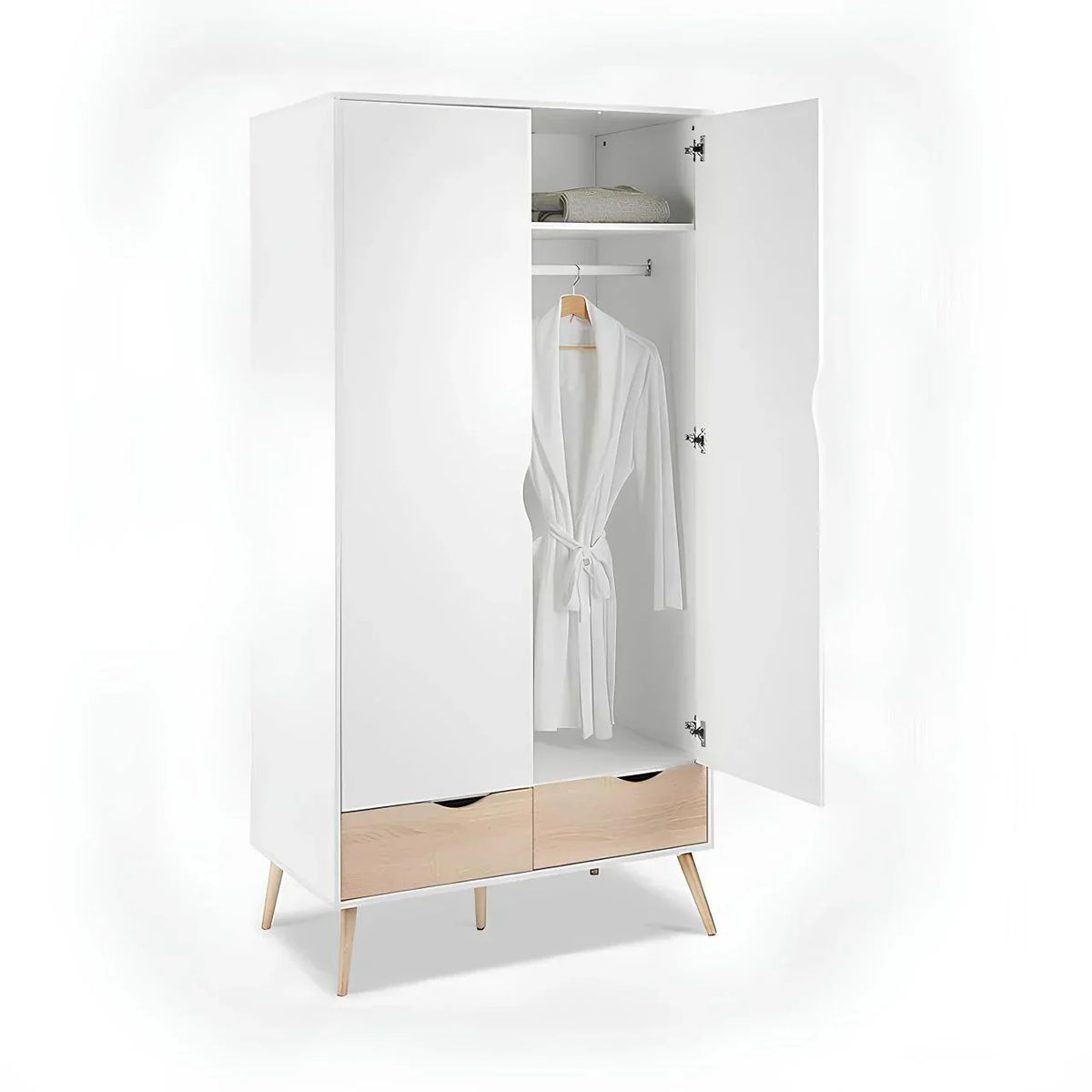 Wardrobe | Wood & White | 80 × 50 × 220 cm | WD52