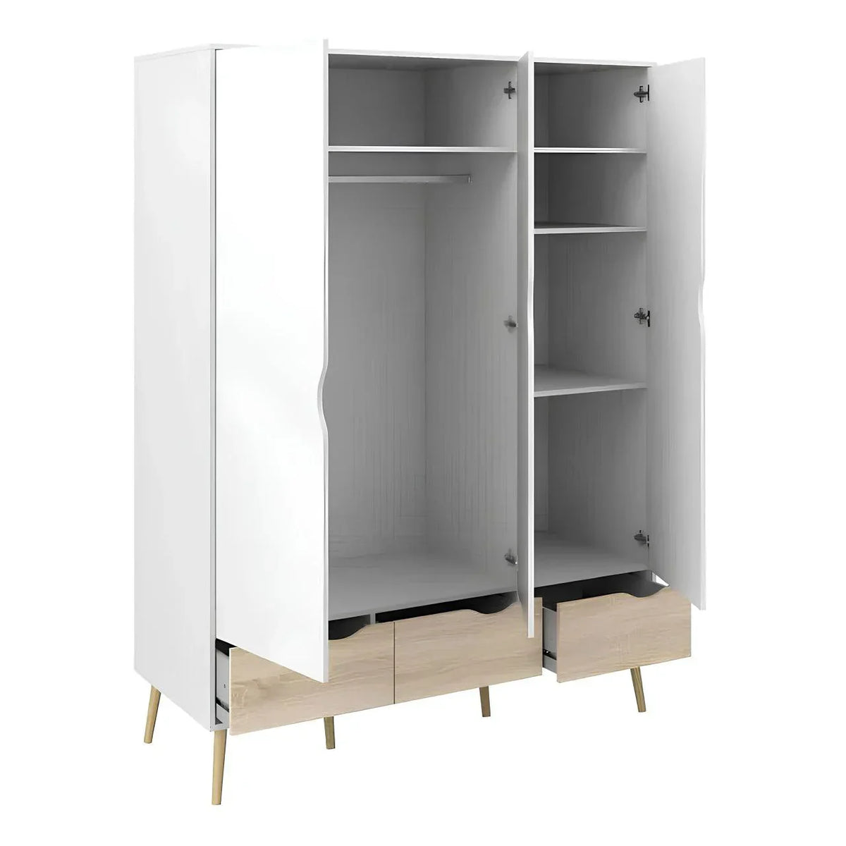 Wardrobe | Wood & White | 120 × 50 × 200 cm | WD53