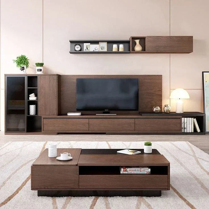 Brown & Black Living Room Set – 330 × 40 × 40 cm | SET47
