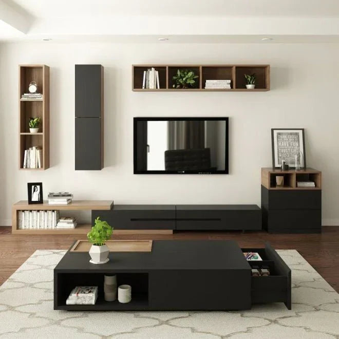 Black Living Room Set – 300 × 40 × 40 cm | SET55