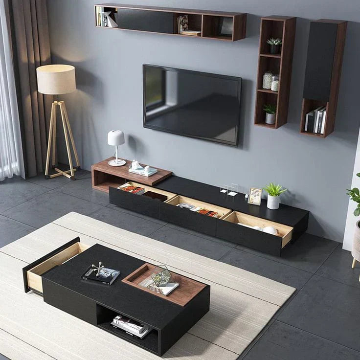 Black & Brown Living Room Set – 240 × 40 × 40 cm | SET60