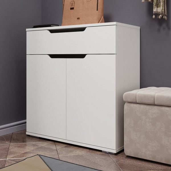 MDF Shoe Cabinet – White Color | SU45 | 80 × 40 × 90 cm
