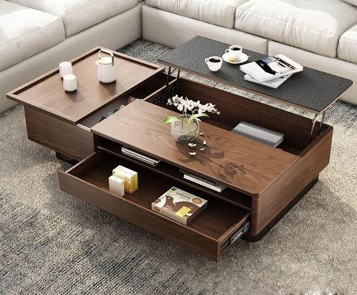 Rectangular Table TA55 | Brown & Black | 120 × 70 × 40 cm – MDF