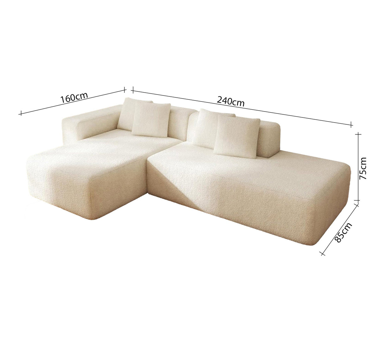 Modern Chic Sectional Sofa RA112 Multicolor 240×160×75 cm – Beech Wood