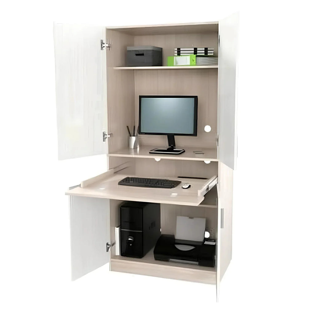 مكتب خشبي وأبيض - 80 × 50 × 75 سم | DE35