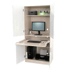 مكتب خشبي وأبيض - 80 × 50 × 75 سم | DE35