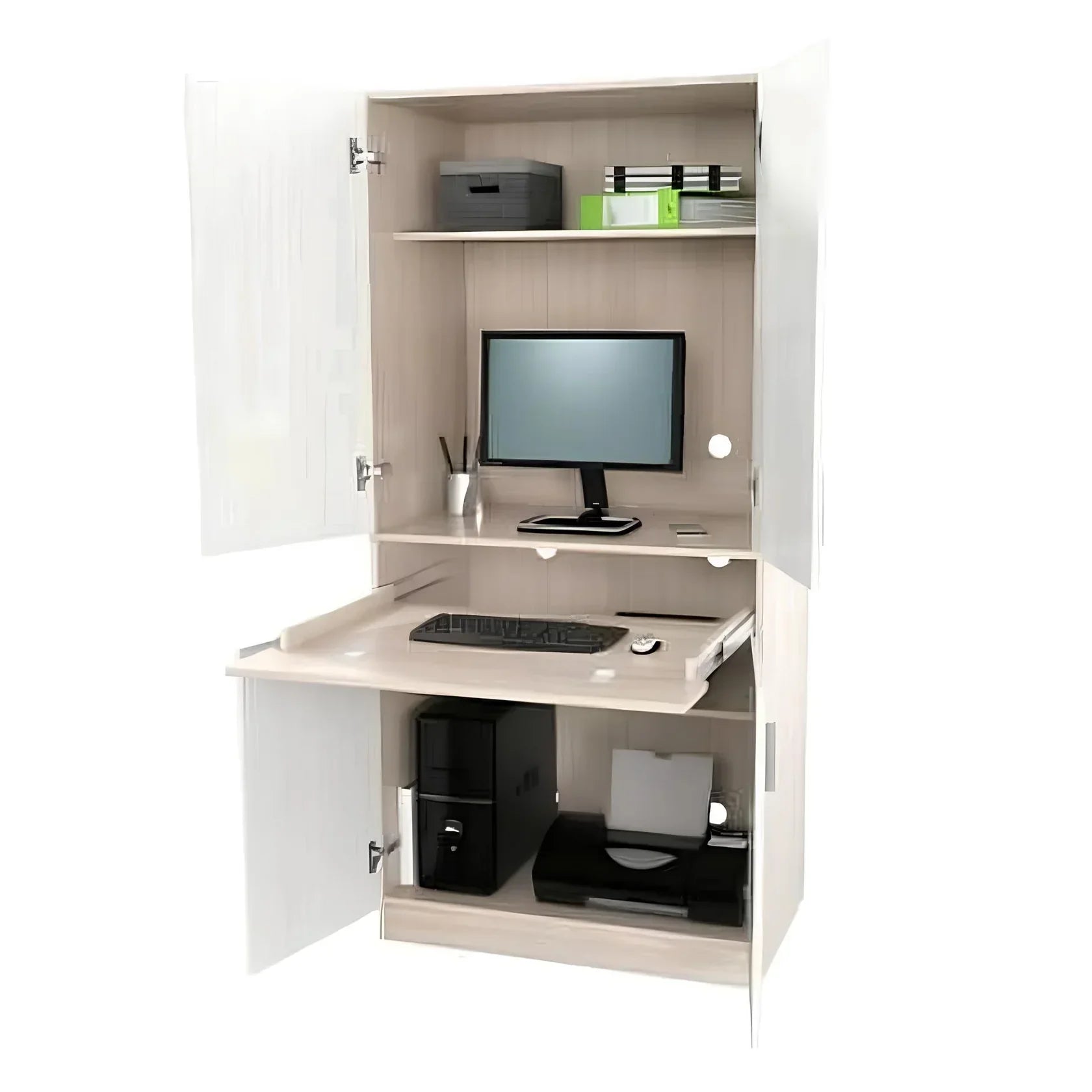 مكتب خشبي وأبيض - 80 × 50 × 75 سم | DE35