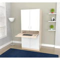 Wood & White Modern Compact Desk – 80 × 50 × 75 cm | DE35