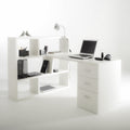 Modern Executive Desk with Integrated Bookshelf – 140 × 120 cm | DE48