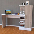 Wooden & White Desk – 140 × 50 × 140 cm | DE3