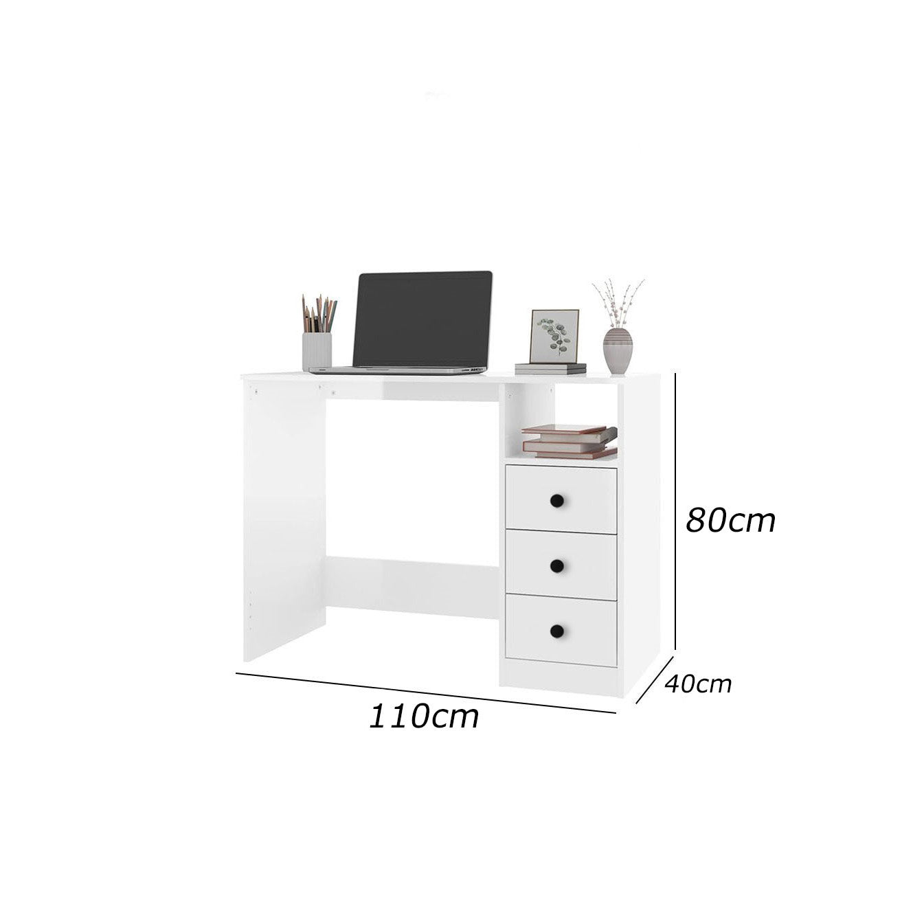 Modern Ultra-Slim Executive Desk – 110 × 40 cm | DE54