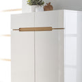 MDF Shoe Cabinet – White & Wood | SU10 | 80 × 40 × 110 cm