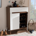 MDF Shoe Cabinet – White & Brown | SU12 | 80 × 40 × 110 cm