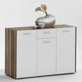 MDF Shoe Cabinet – White & Wood | SU14 | 120 × 40 × 100 cm