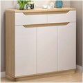 MDF Shoe Cabinet – White & Wood | SU26 | 120 × 40 × 100 cm