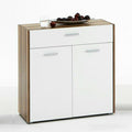 MDF Shoe Cabinet – White & Wood | SU30 | 80 × 40 × 100 cm