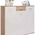 MDF Shoe Cabinet – White & Wood | SU36 | 120 × 40 × 100 cm