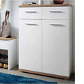 MDF Shoe Cabinet – White & Wood | SU42 | 80 × 40 × 120 cm