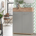 MDF Shoe Cabinet – Wood & Grey | SU5 | 80 × 40 × 120 cm