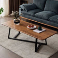 Rectangular Table TA17 | Black & Wood | 100 × 50 × 40 cm – MDF