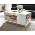 Rectangular Table TA34 | White & Wood | 80 × 50 × 45 cm – MDF