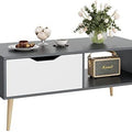 Rectangular Table TA35 | Black & White | 100 × 50 × 40 cm – MDF