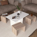 Rectangular Table TA37 | White & Wood | 100 × 60 × 45 cm – MDF