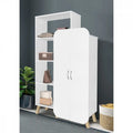 White MDF shoe cabinet, 100 by 40 by 160 cm